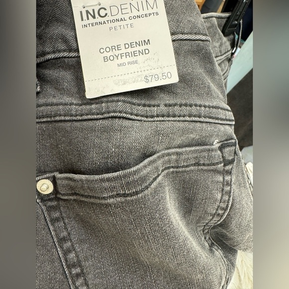 INC Black Core Denim Boyfriend Jeans - Picture 3 of 3
